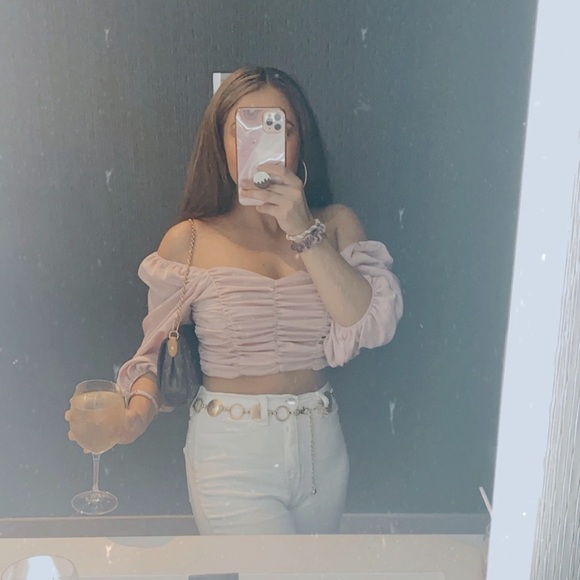 Painted Threads Lilac Ruched Crop Top - Picture 5 of 5